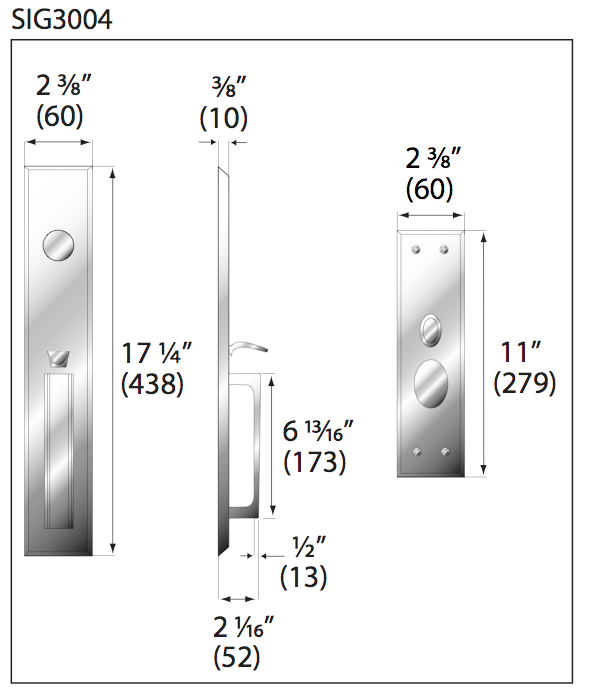 AHI Hardware Montreal Door Hardware Products No.3004 Entry Grip Sets