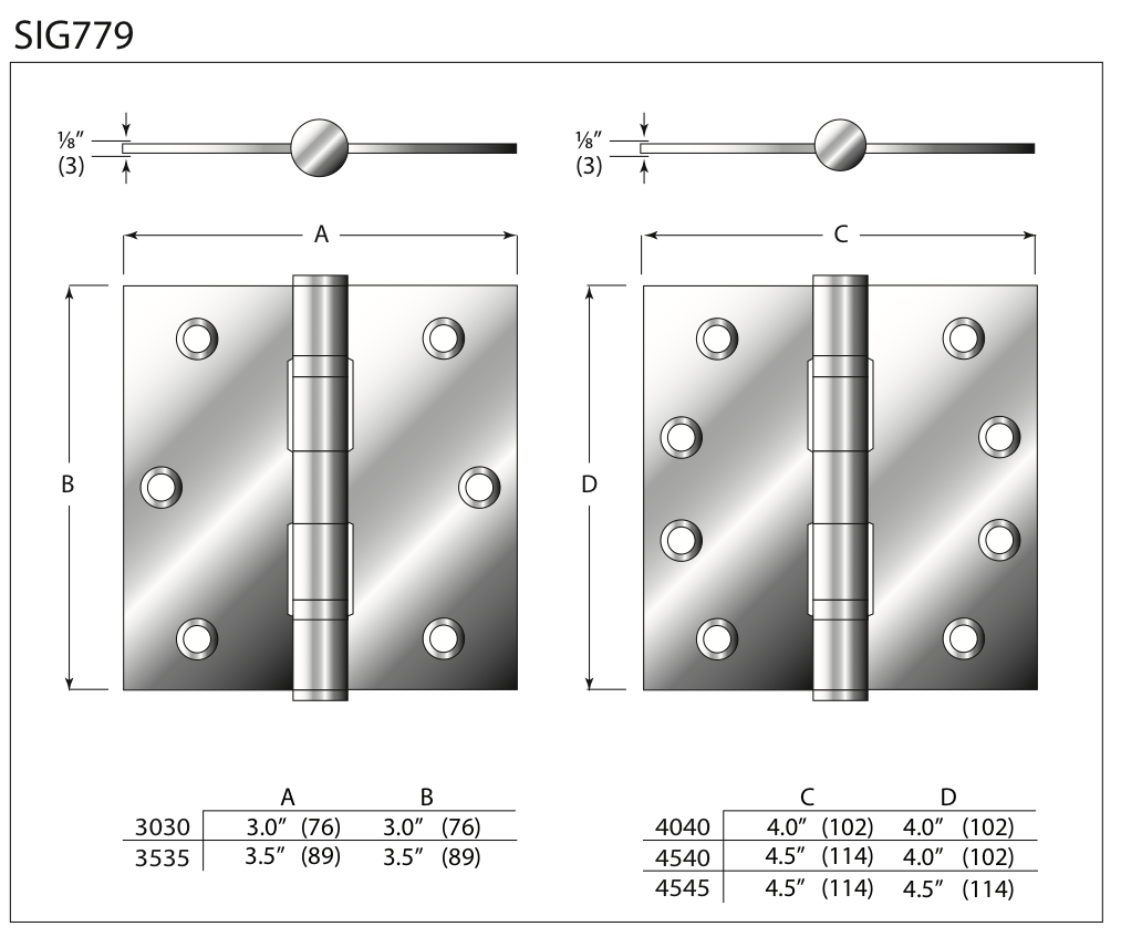 AHI Hardware Montreal Door Hardware Products No.779 Hinges Door